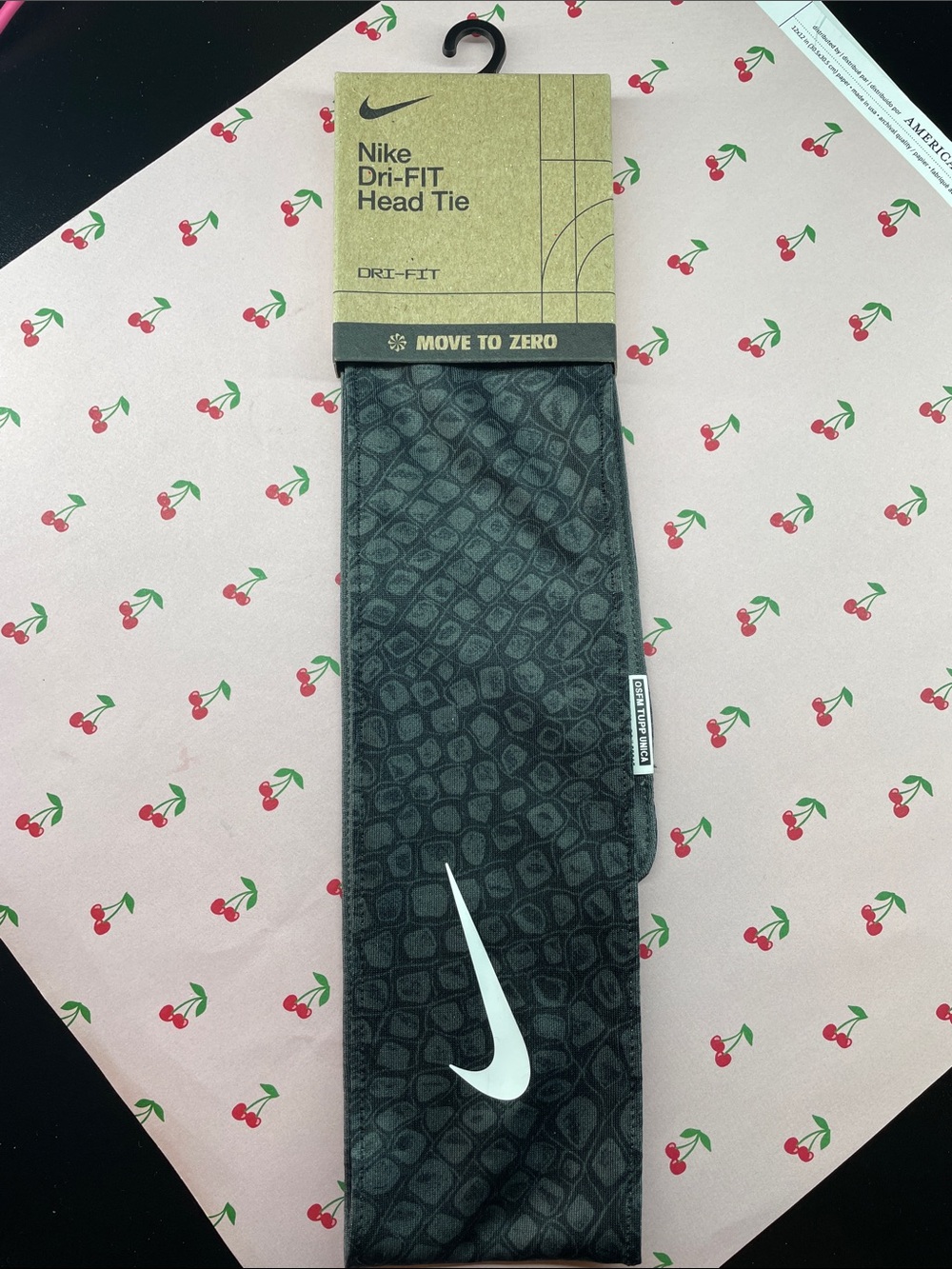 Nike Black Head Tie with White Swoosh